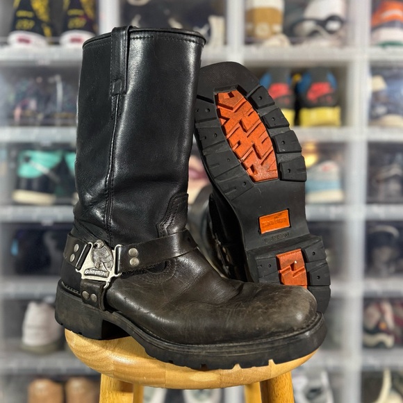 Vintage Black Eagle Buckle Motorcycle Boots main image 5